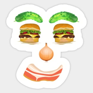 Burger Face Sticker